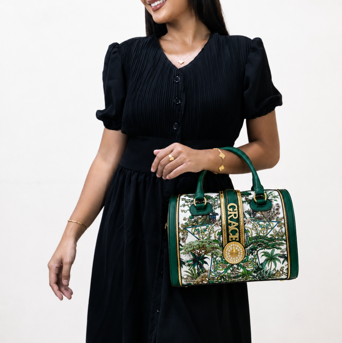 Personalized Gift Handbag with Custom Name | Cindy Green Forest